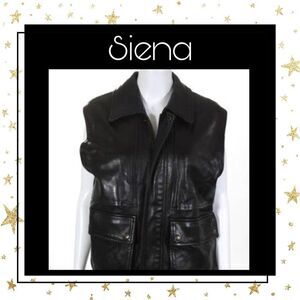 Siena Women's Brown Leather Zip Up Vest Size Small